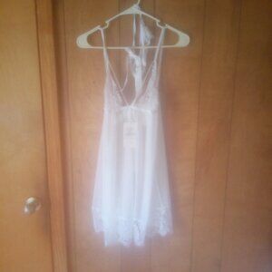 Ouceci Women's White Babydoll Set Lingerie Size 6 NWT
